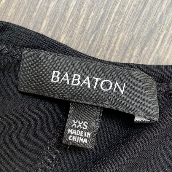 Aritzia Babaton T-shirt Top Short Sleeve Crewneck Rayon Black Size XXS - Picture 11 of 12